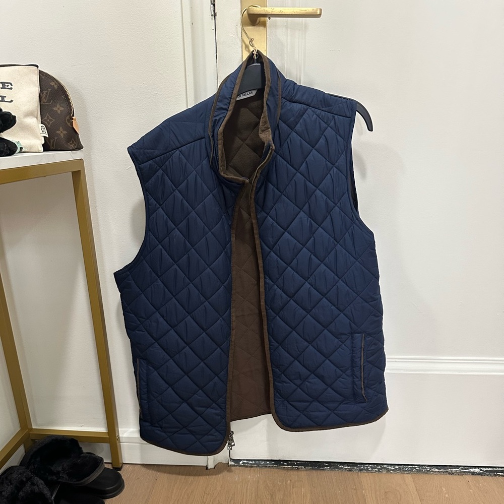 Men's Peter Millar Quilted Navy Blue Vest